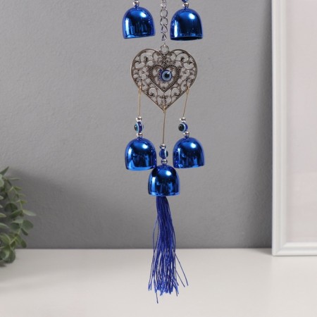 Wind Music Metal from the evil eye "openwork heart" 5 bells 5.5x45 cm-3