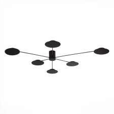 Ceiling lamp ST LUCE. SL6006.402.06. Tondo. 6x5 W, LED, 3000K, 4107 LM, 151x141x6 cm, black color