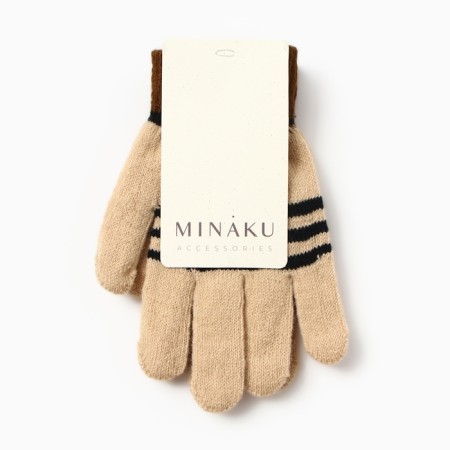 Children's gloves minku, beige color, 15 cm-3