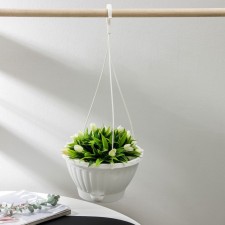 Street Kashpo with a basic watering “Mirabel”, 2.5 l, white color, suspension as a gift