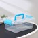 The storage container is plastic, a cover with a handle on a latch 19 × 15 × 6.8 cm, color mix