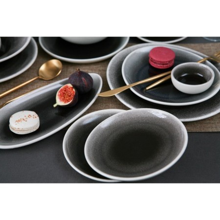 Porcelain plate for Magistro paste "Siam", 270 ml, d = 22 cm, color gray color-4