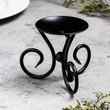 Summary "Vesel N" metal per 1 candle, 9.5x7.6 cm, black-1