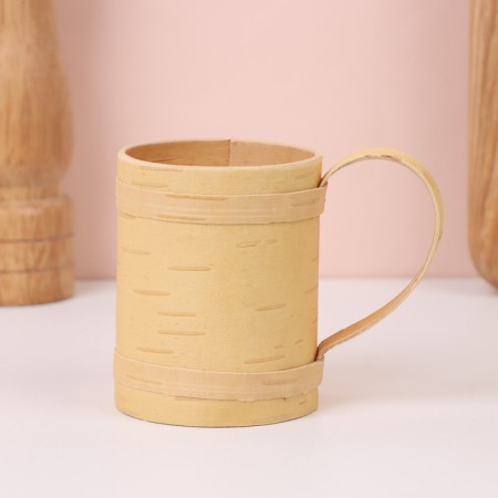 Muging medium, 6 × 6 × 7.5 cm, 150 ml, birch bark