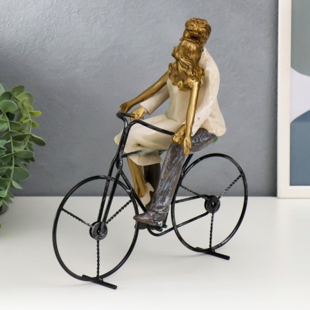 Souvenir Polystone Romance "Lovers - Bicycle Walk" 26.5x12.5x26 cm-4