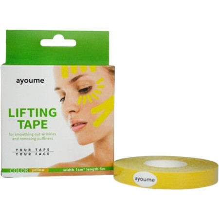 Facial Tip Ayoume Kinesiology Tape Roll, 1 cm/5 m, yellow color