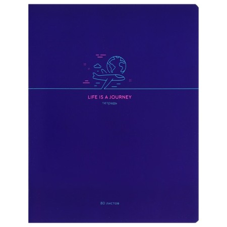Notebook of 80 sheets in the line on the board "Objects", cover coated cardboard, neon, mix-3
