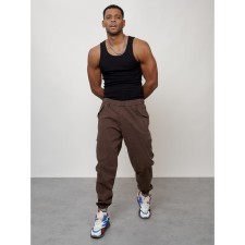 Cargo jeans men, size 56, brown color