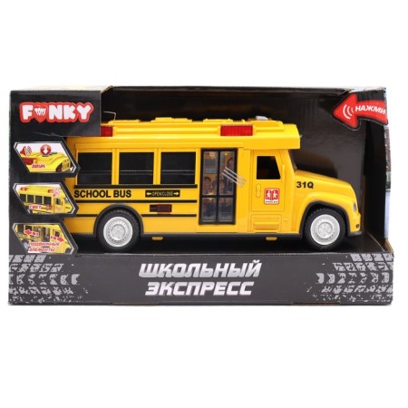 Friction Funky Toys Machine “School Exist. Bus ", with light and sound, 26 cm-2