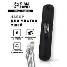 Ear cleaning set: leather cover + 6 items