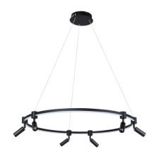 Suspended chandelier Arte Lamp Ring A2186SP-1BK, LED, 75 W, 80x80x120 cm, 6000 lm, remote control, black