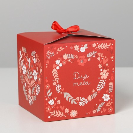 Gift folding box, packaging, “with all my heart”, 12 x 12 x 12 cm-1
