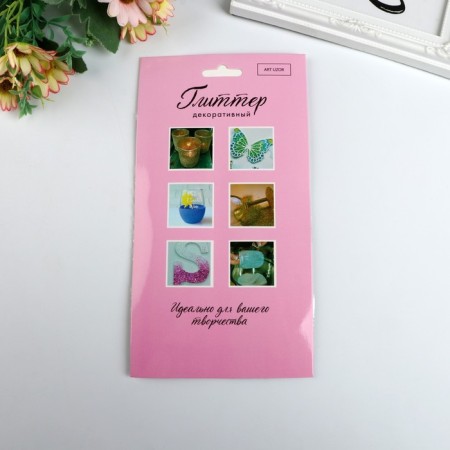 Glitter for creativity "Powder Neon" set 24 packages 1 package 2 g 24.5x13 cm-3
