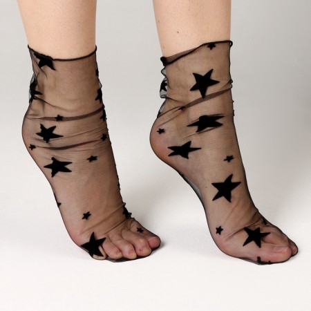 Carnival accessory, socks, black, stars-2