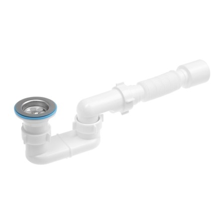 Siphon for shower pallet "Ani Plast" E015, 1 1/2, flat, with a corrugated triber 40 x 50 mm