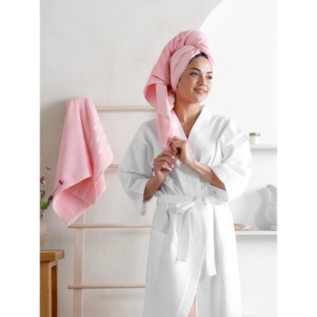 A set of terry towels Pink, size 30x50 cm, 50x90 cm, 70x140 cm, pink-4