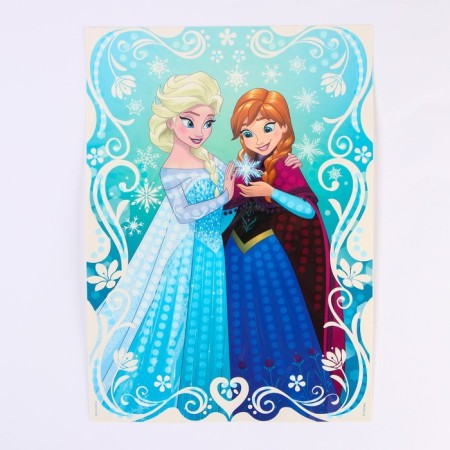 Flooding with sequins cold heart, 3 colors of sequins, bow, a4-2