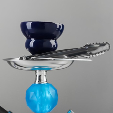 Hookah "Fujira", 25 cm, 2 tubes, blue-6