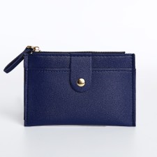 Cardholder with zipper, blue color