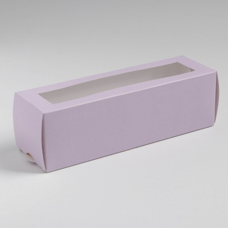 Box for Makarun, confectionery packaging, "lavender", 5.5 x 18 x 5.5 cm