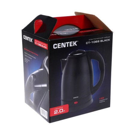 Electric kettle Centek CT-1068, metal, 2 l, 2000 watts, black-5