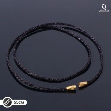 Textile lace with a screw lock, 55 cm, black color