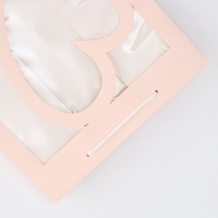 Gift package with a curly window, 25 x 18 x 35 cm, pink-1