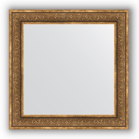 Mirror in the baguette frame - bronze monogram 101 mm, 83 x 83 cm, evoForm