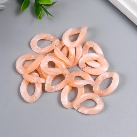 Decor for creativity Plastic "Ring for the chain" Pastel peach set 25 pcs 2.3x1.65 cm-2