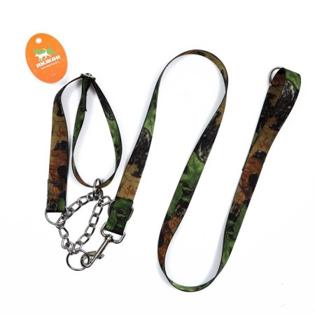 Kit "Masks", leash 130 x 2.5 cm, collar-tuture 40-54 x 2.5 cm, brown-4