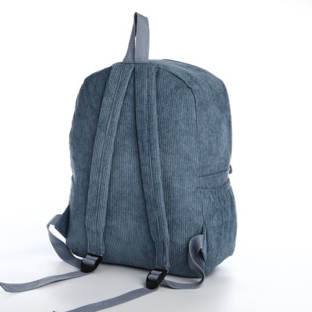 Young backpack from textiles on lightning, 4 pockets, blue color-3