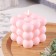 Figure candle "Babb cube", 6 cm, pink