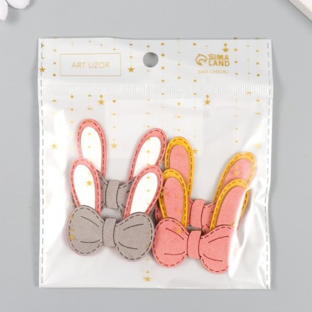 Decor for creativity claims. suede "bow with bunny ears" mix 4.5x5 cm-3