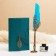 Gift set 4V1 "steampunk": notebook, feathers turquoise, ink, tips