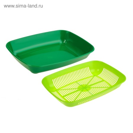 Rounded toilet with a mesh of 33.5 x 25 x 6 cm, dark green/light green-2