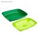 Rounded toilet with a mesh of 33.5 x 25 x 6 cm, dark green/light green