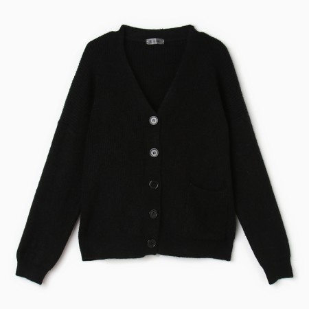 Cardigan female, black color, size One size (46-50)-1