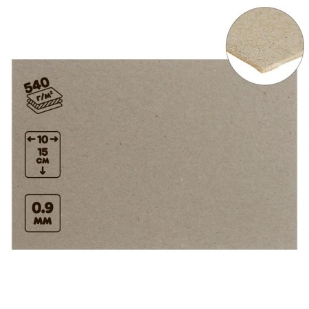 Binding cardboard (shell -shaped) 0.9 mm, 10 x 15 cm, 540 g/m², gray