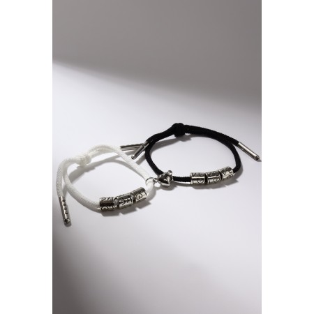 Bracelets "Demetrons" on Magnet, Love with heart, black and white color, 8 cm-2