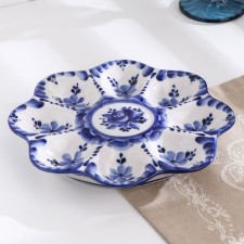 Easter egg plate, 22 cm, gzhel