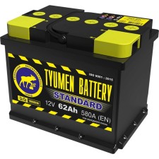 Battery of Tyumen 62 Ah, reverse polarity 6st-62lr, Standard