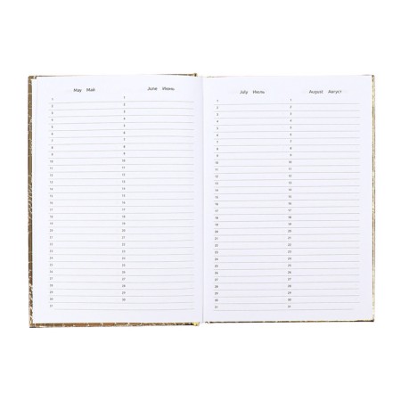 The diary is inatized, Ovan, A5, 136 sheets, Attomex. Arkona, solid cover, boumvinyl with foam, liesse, block 70%, gold-8