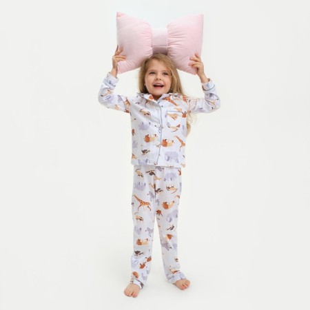 Pajama nursery (shirt and trousers) KAFTAN "Animal" size 122-128, white color-5