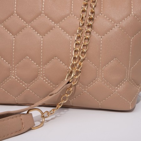 Zipper bag with lightning, beige color-3