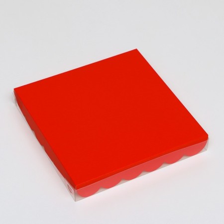 Box for cookies, red, 21 x 21 x 3 cm-2