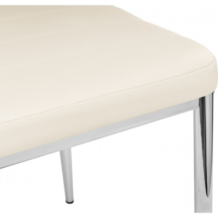 Stool on the metal frame DC2-001 Metal/Eco-leather, chrome/beige 41x45x96 cm-7