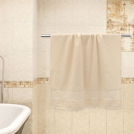 Terry towel, 420 g, size 70x130 cm, beige color-2