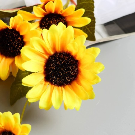 Artificial flowers "Sunflower Extra Galant" 60 cm d-7 cm, yellow-1