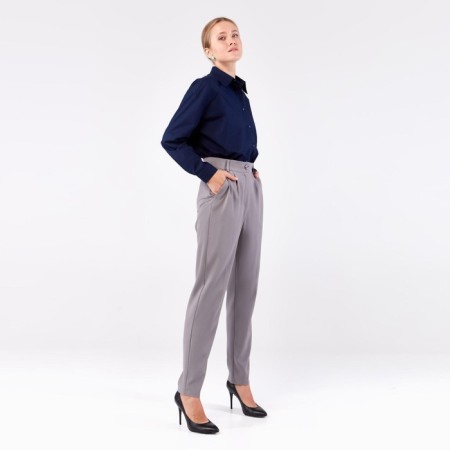 Women's pants Minaku: classic color gray, river 52-1
