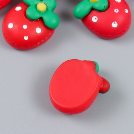 Decor for creativity plastic "Strawberry with white seeds" 2x2 cm-1